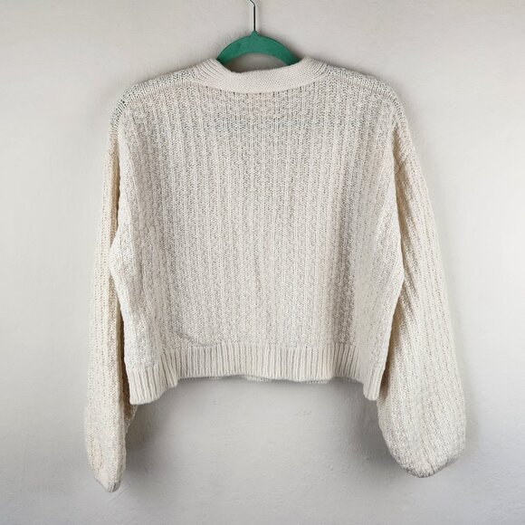The Westside Baby Alpaca Wool Blend Soft Fuzzy Knit Cropped Cardigan Sweater XS - Picture 2 of 11